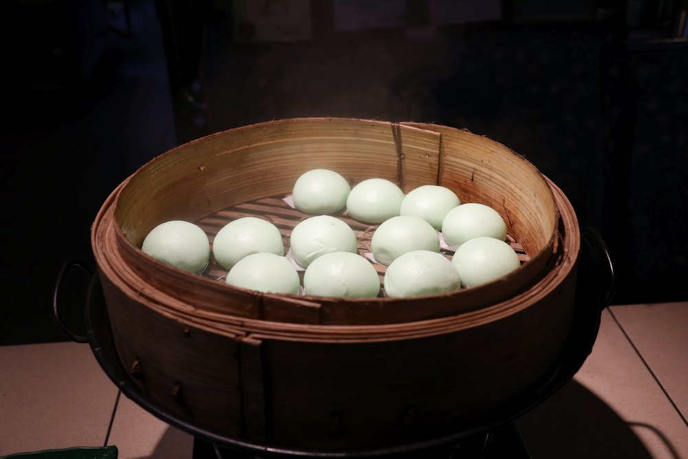 대나무 찜기에 찐 만두